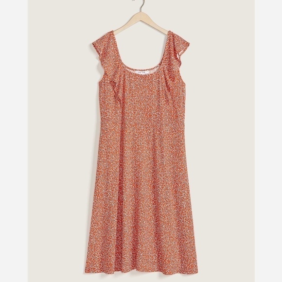Maxi dress Fairy Ruffle Mod Boho Daisies Stretch Flowy Orange 3X - Picture 1 of 12